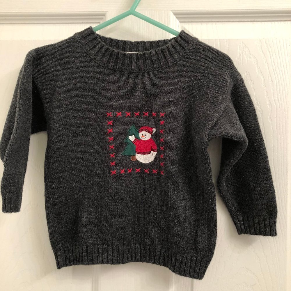 Perfectly Dressed Gray Snowman Sweater size 18 Months